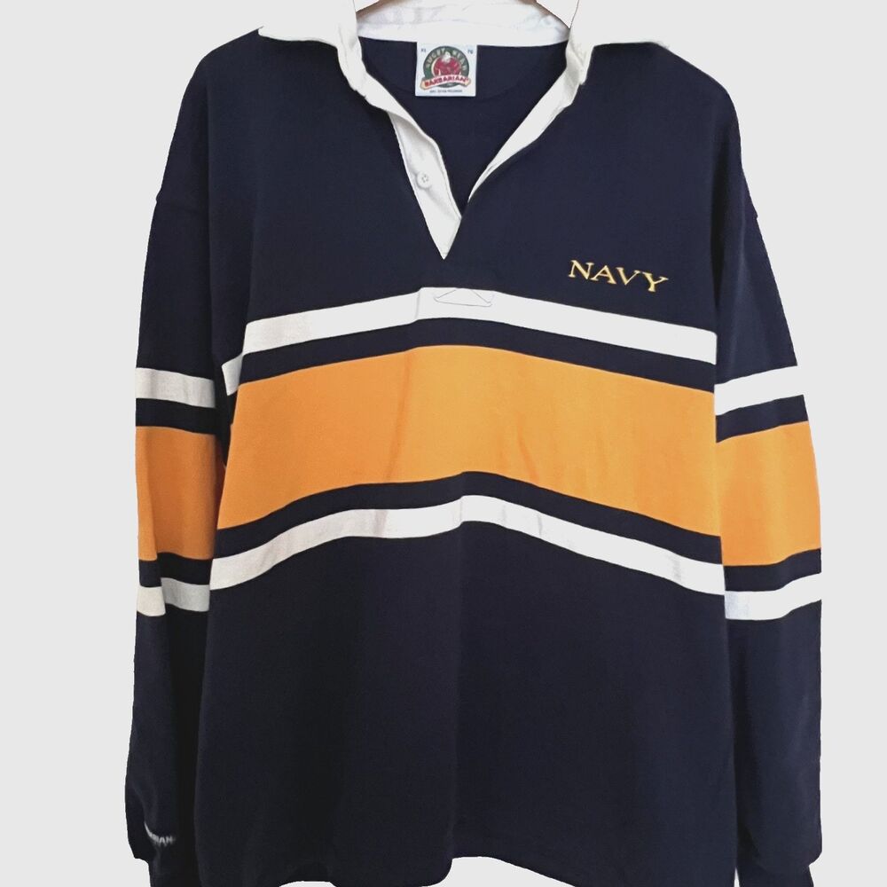 Barbarian Rugby Wear Mens Rugby Shirt XL USNA Navy Academy embroidered logo